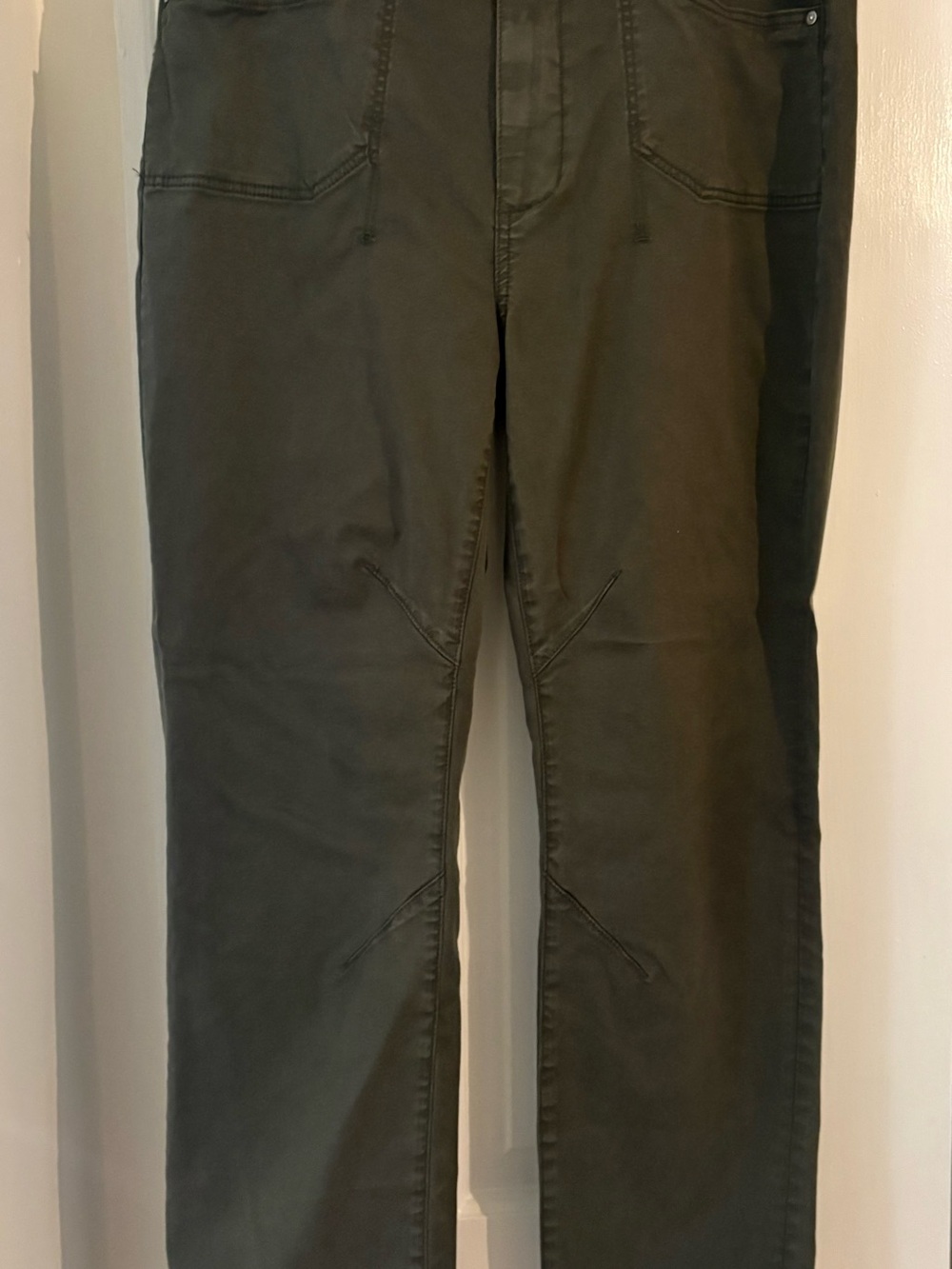 PAIGE Straight-Leg Jeans in Olive Green